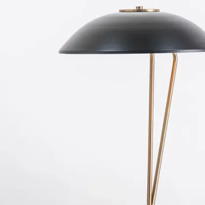 Minimalistic Black Iron Dome Table Lamp for Bedroom Image - 6