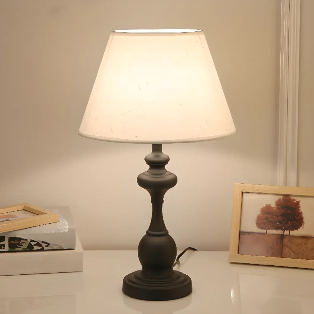 Classic Metal Table Lamp Plug In Electric for Bedroom Image - 1