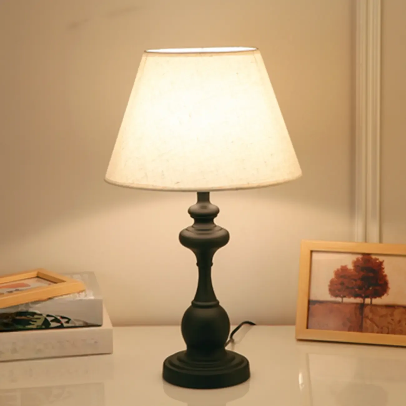 Classic Metal Table Lamp Plug In Electric for Bedroom Image - 2