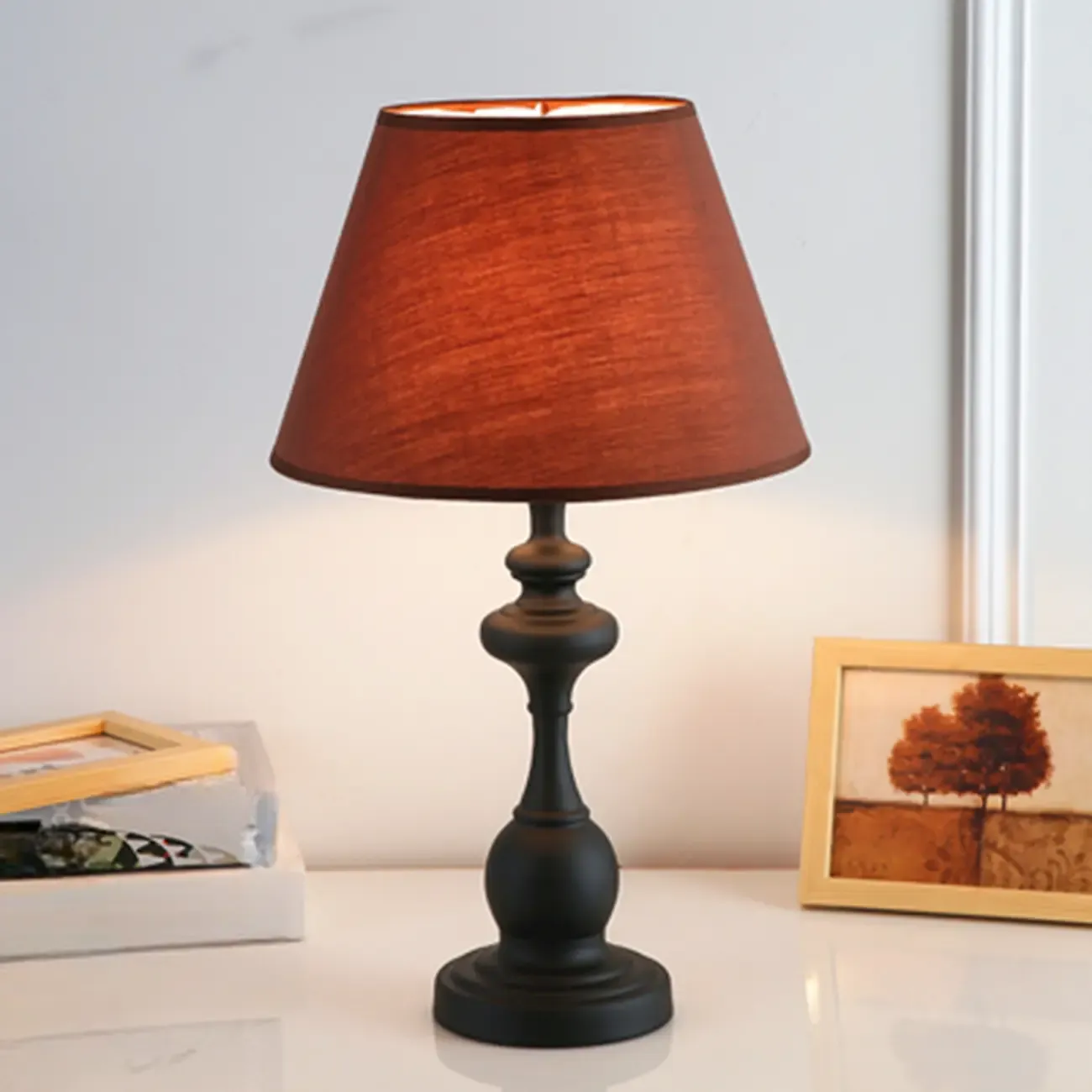 Classic Metal Table Lamp Plug In Electric for Bedroom Image - 3