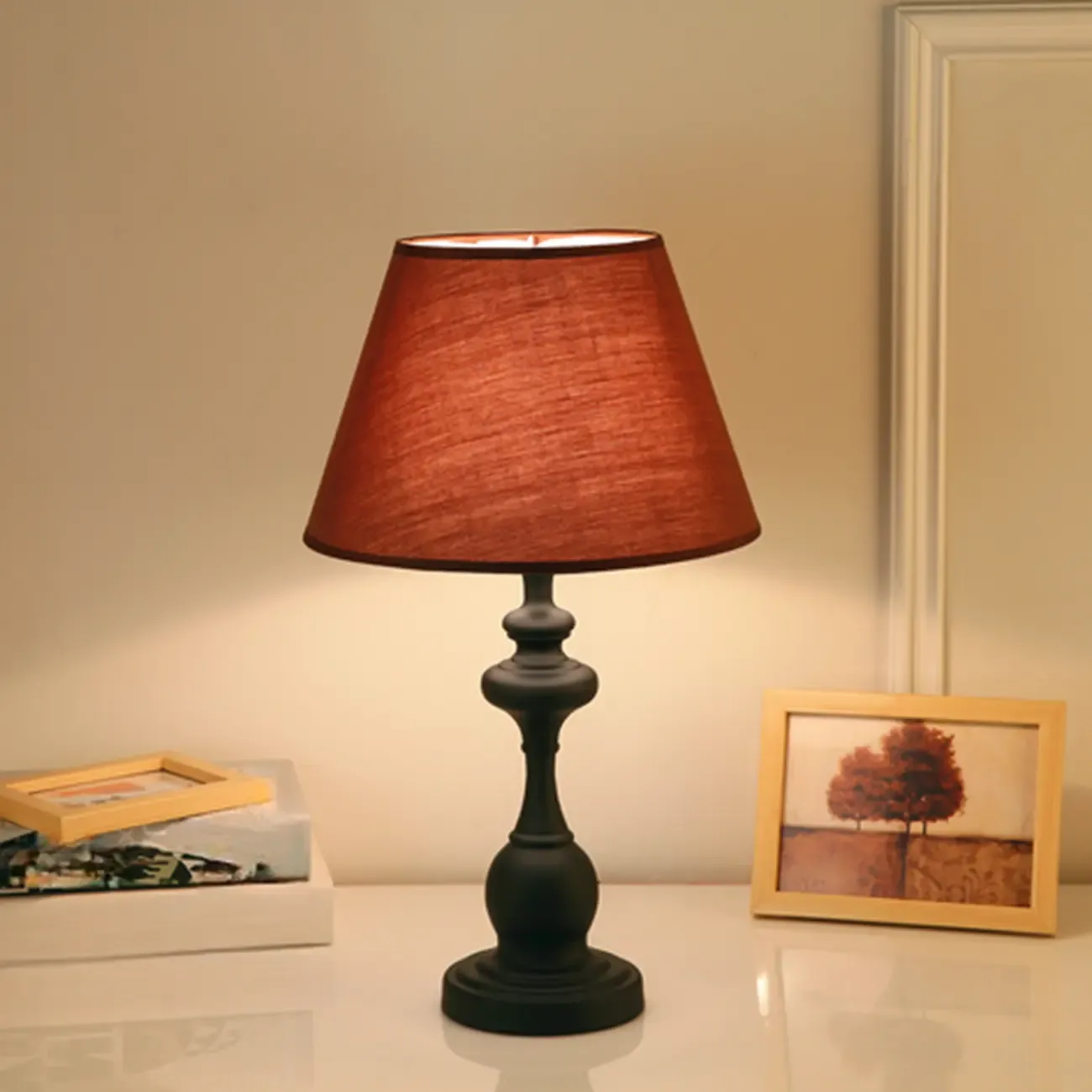 Classic Metal Table Lamp Plug In Electric for Bedroom Image - 6