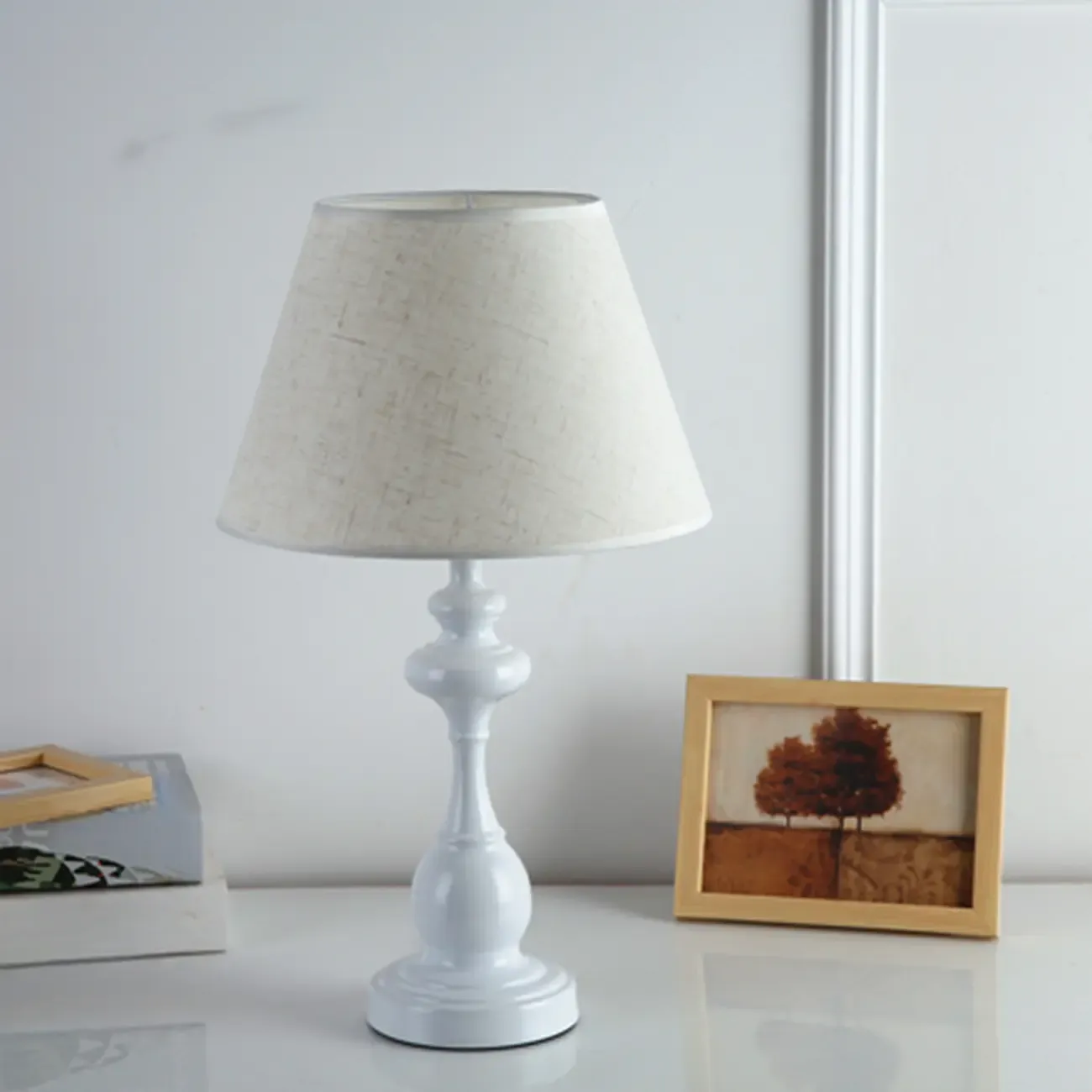 Classic Metal Table Lamp Plug In Electric for Bedroom Image - 14