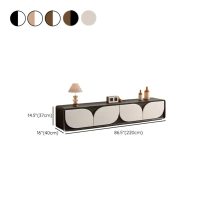 Traditional Wooden TV Stand with Storage and Cable Management Image - 9