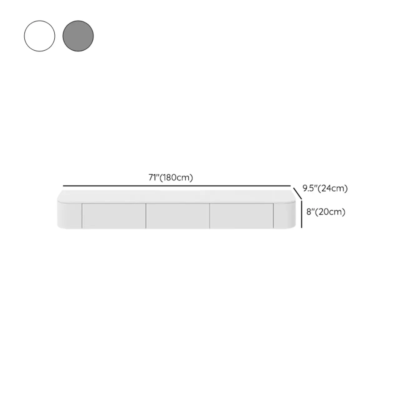 Rectangle White Solid Wood Floating TV Stand with Storage Image - 24 | homeyfad