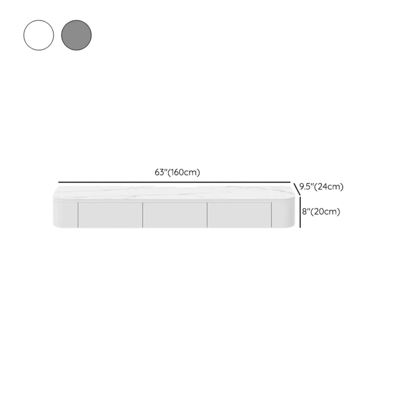 Rectangle White Solid Wood Floating TV Stand with Storage Image - 27 | homeyfad