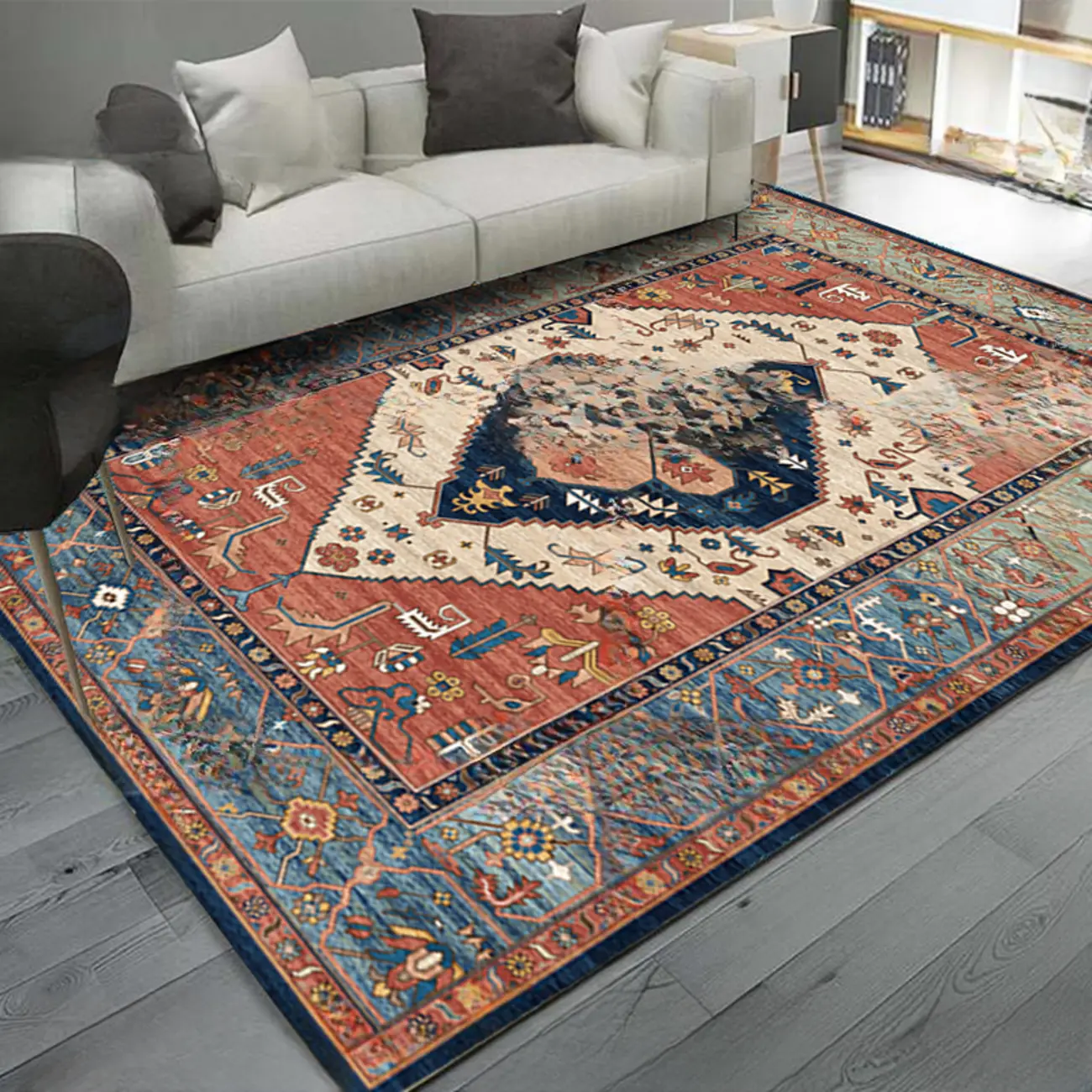Moroccan Polyester Southwestern Rectangle Area Rug Image - 1 | homeyfad
