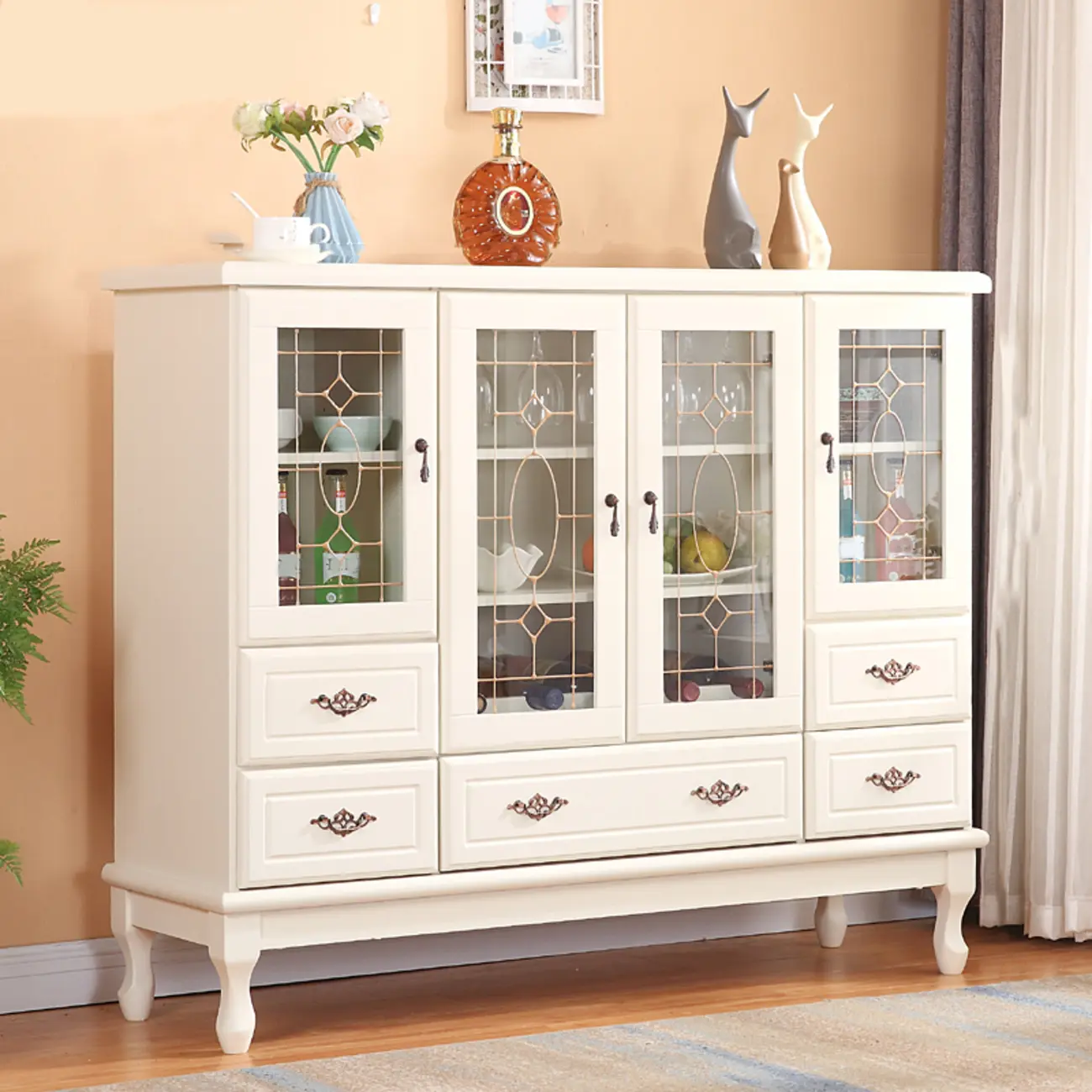 Minimalist Wooden Display Cabinet with Glass Doors for Home Image - 7 | homeyfad