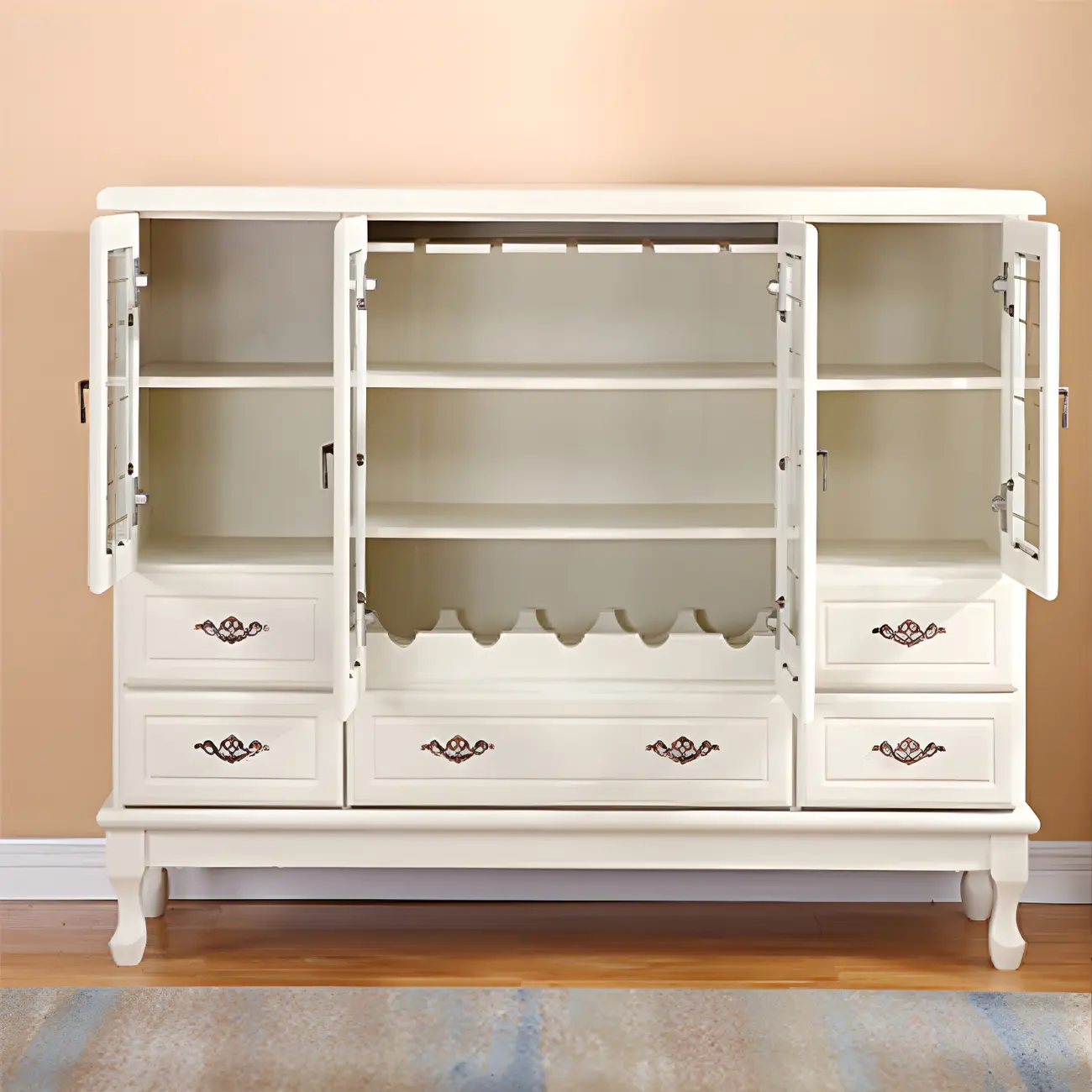 Minimalist Wooden Display Cabinet with Glass Doors for Home Image - 8 | homeyfad