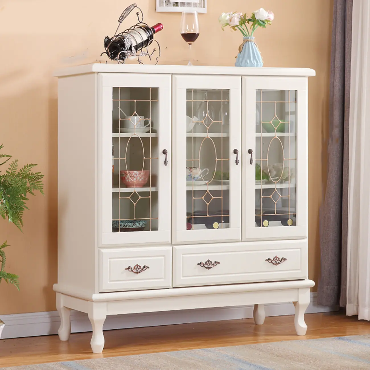 Minimalist Wooden Display Cabinet with Glass Doors for Home Image - 11 | homeyfad