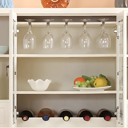 Minimalist Wooden Display Cabinet with Glass Doors for Home Image - 16