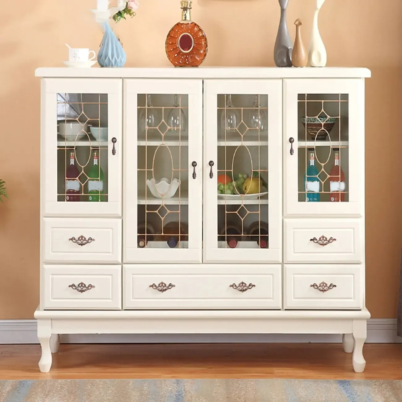 Minimalist Wooden Display Cabinet with Glass Doors for Home Image - 18