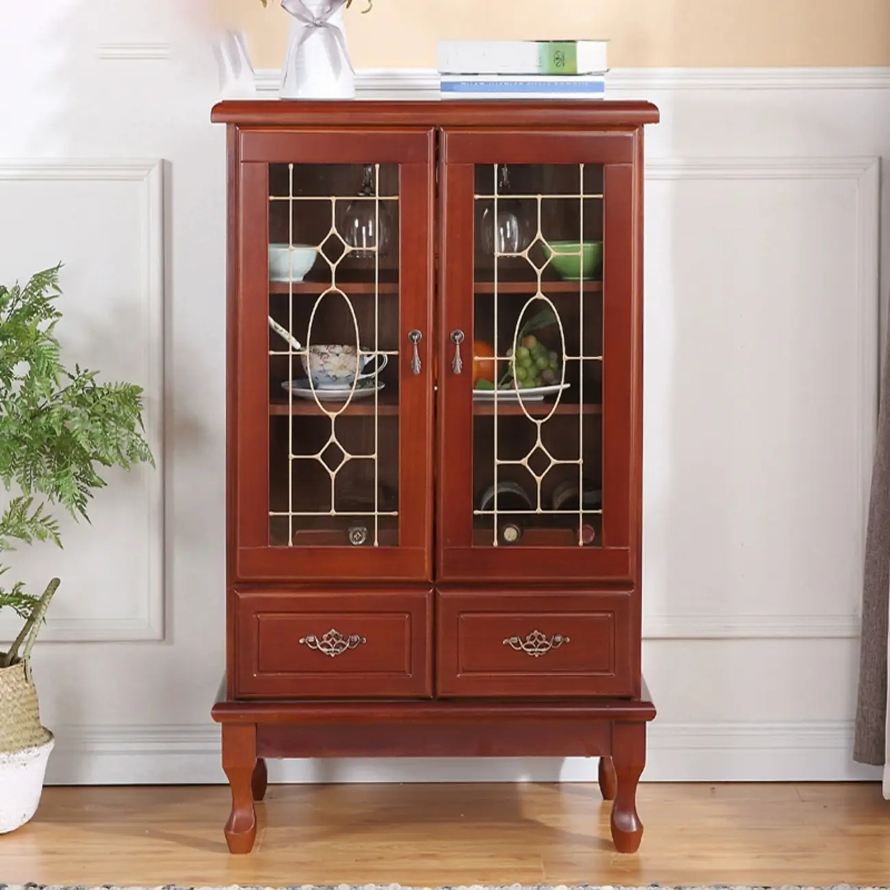 Minimalist Wooden Display Cabinet with Glass Doors for Home Image - 22 | homeyfad