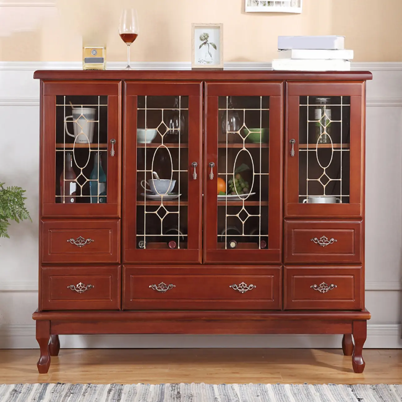 Minimalist Wooden Display Cabinet with Glass Doors for Home Image - 24 | homeyfad