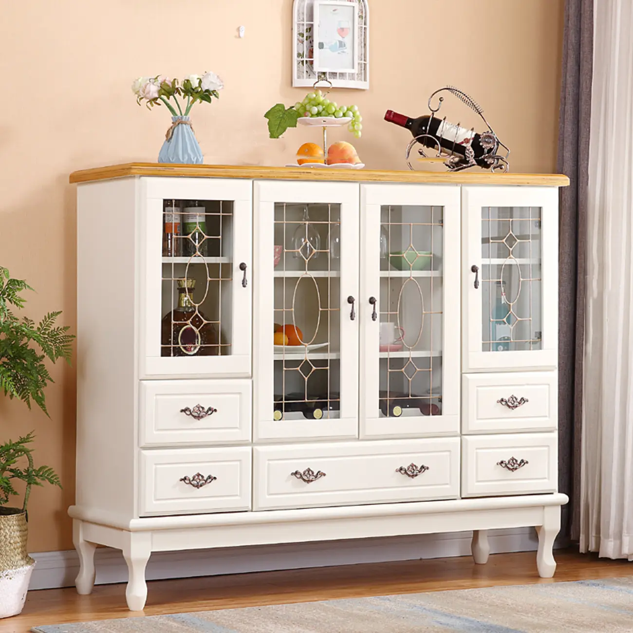 Minimalist Wooden Display Cabinet with Glass Doors for Home Image - 25 | homeyfad