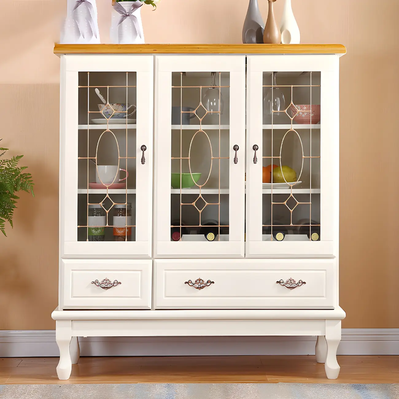 Minimalist Wooden Display Cabinet with Glass Doors for Home Image - 29 | homeyfad