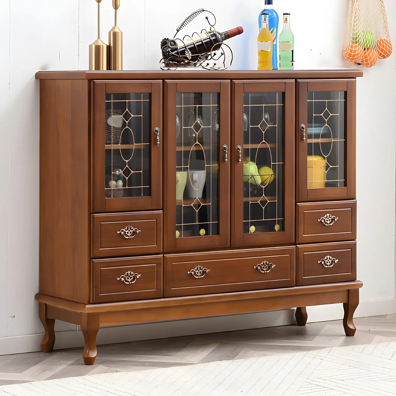 Minimalist Wooden Display Cabinet with Glass Doors for Home Image - 34 | homeyfad