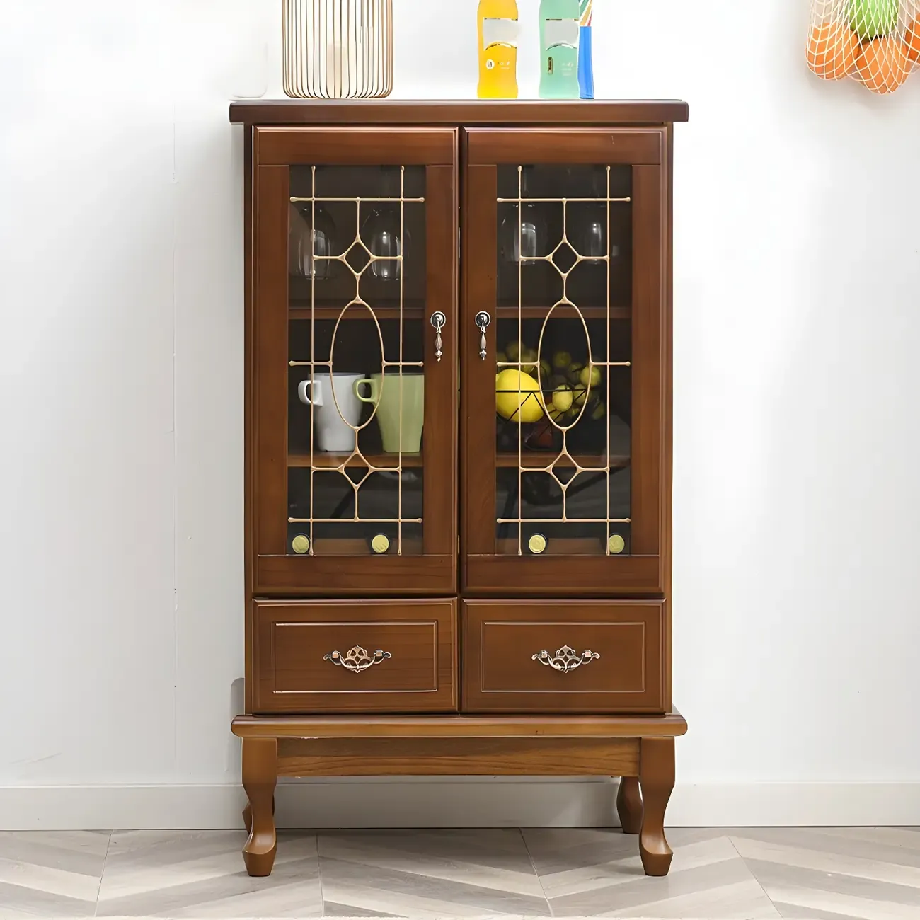 Minimalist Wooden Display Cabinet with Glass Doors for Home Image - 37