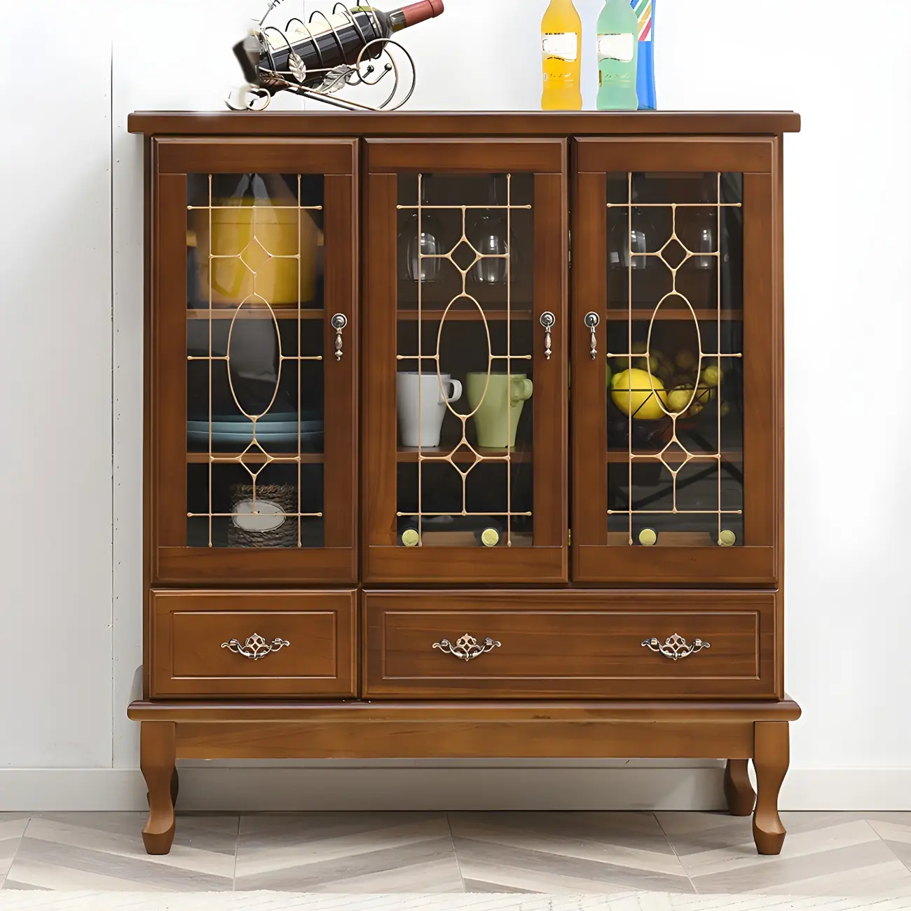 Minimalist Wooden Display Cabinet with Glass Doors for Home Image - 38 | homeyfad