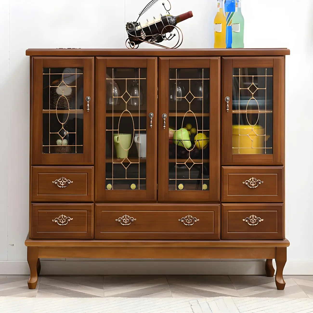 Minimalist Wooden Display Cabinet with Glass Doors for Home Image - 39