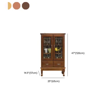 Minimalist Wooden Display Cabinet with Glass Doors for Home Image - 43
