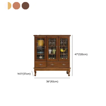 Minimalist Wooden Display Cabinet with Glass Doors for Home Image - 44