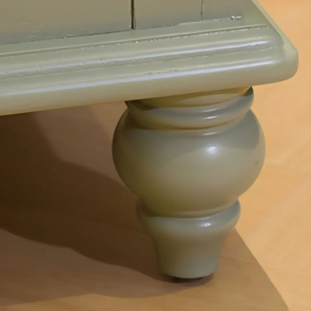 Vintage Green Wooden China Cabinet with 2-Drawers for Home Image - 8