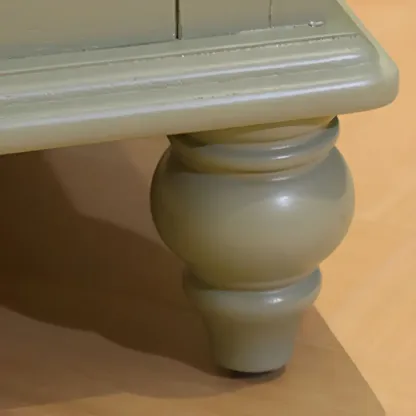 Vintage Green Wooden China Cabinet with 2-Drawers for Home Image - 8