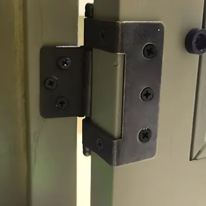 Vintage Green Wooden China Cabinet with 2-Drawers for Home Image - 9