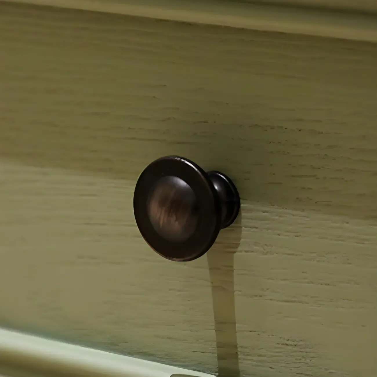 Vintage Green Wooden China Cabinet with 2-Drawers for Home Image - 10