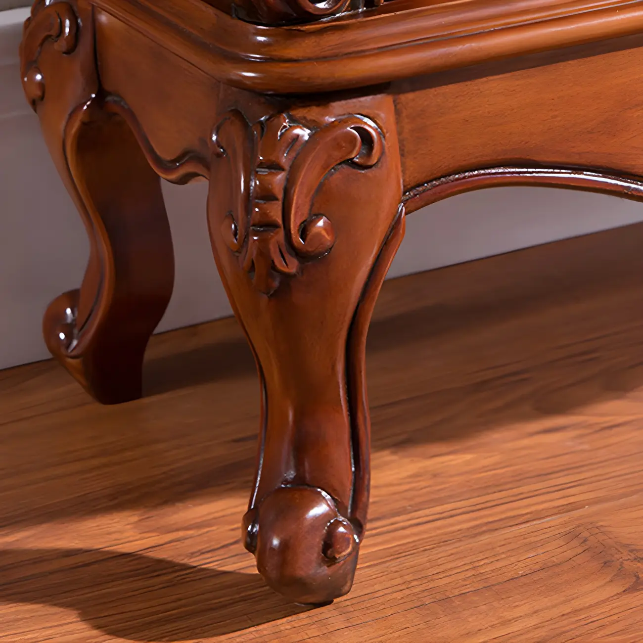 Traditional Wooden China Display Cabinet with Glass Doors Image - 14 | homeyfad