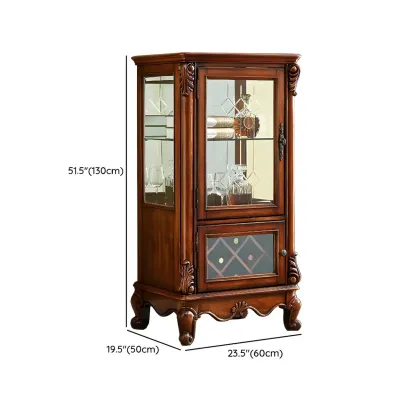 Traditional Wooden China Display Cabinet with Glass Doors Image - 20