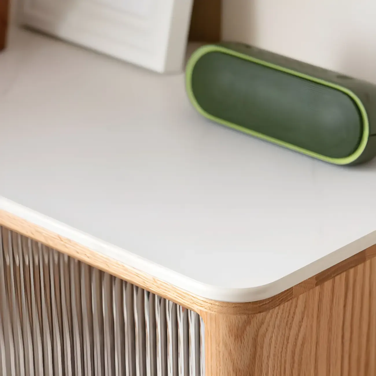 Scandinavian Wooden Glass Display Cabinet for Home Decor Image - 7