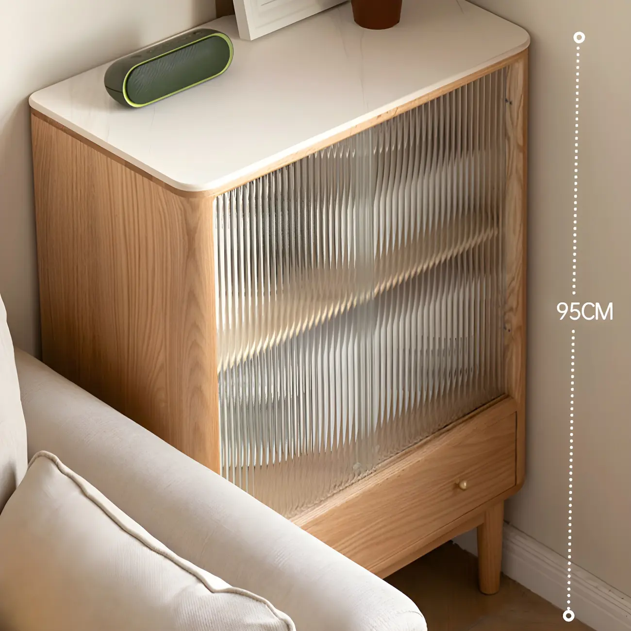 Scandinavian Wooden Glass Display Cabinet for Home Decor Image - 10 | homeyfad