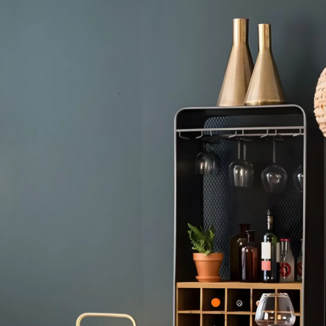 Industrial Brown Wooden Display Cabinet with Wine Storage Image - 7 | homeyfad