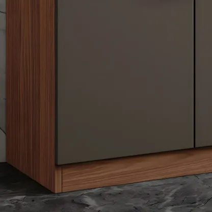 Glam Wooden Display Cabinet with Glass and Wine Storage Image - 17