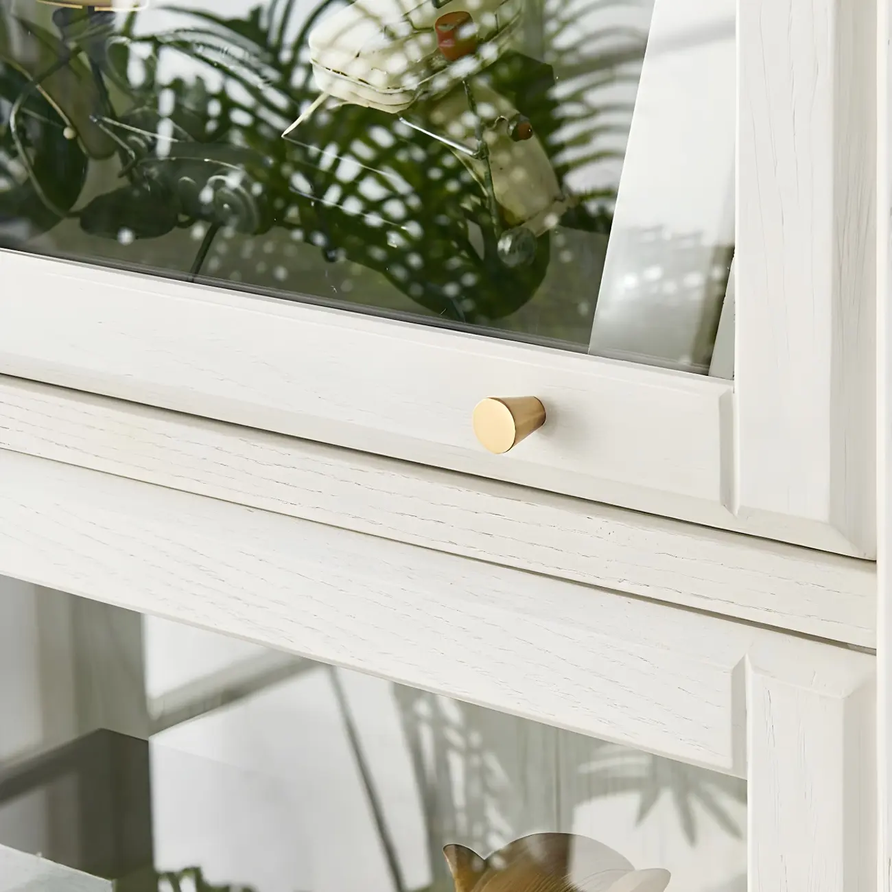 Modern Wooden Display Cabinet with Drawers and Glass Doors Image - 15 | homeyfad