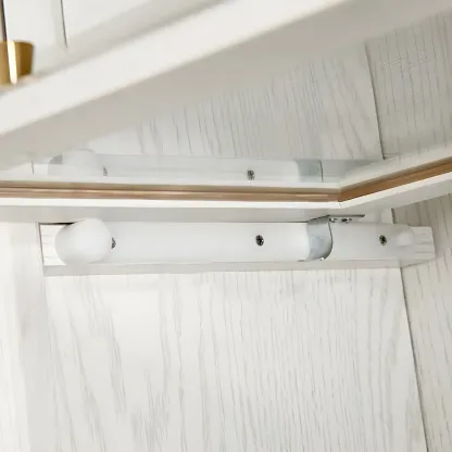 Modern Wooden Display Cabinet with Drawers and Glass Doors Image - 16