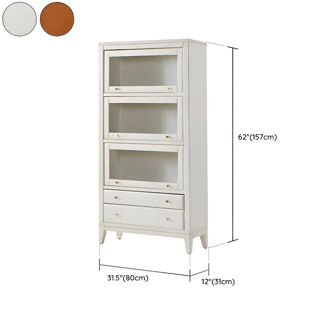 Modern Wooden Display Cabinet with Drawers and Glass Doors Image - 18 | homeyfad