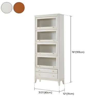 Modern Wooden Display Cabinet with Drawers and Glass Doors Image - 19