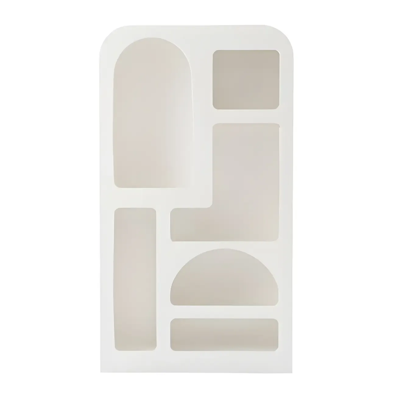 Modern White Wooden Open Display Cabinet for Home Image - 6