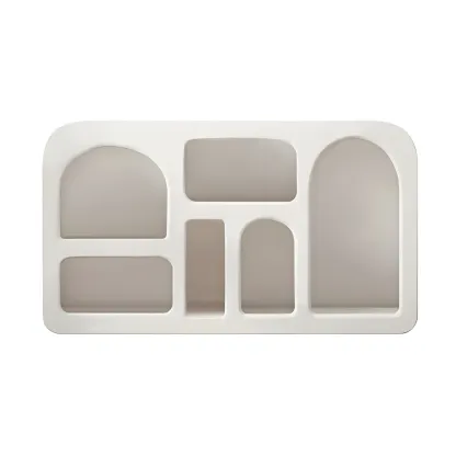 Modern White Wooden Open Display Cabinet for Home Image - 8