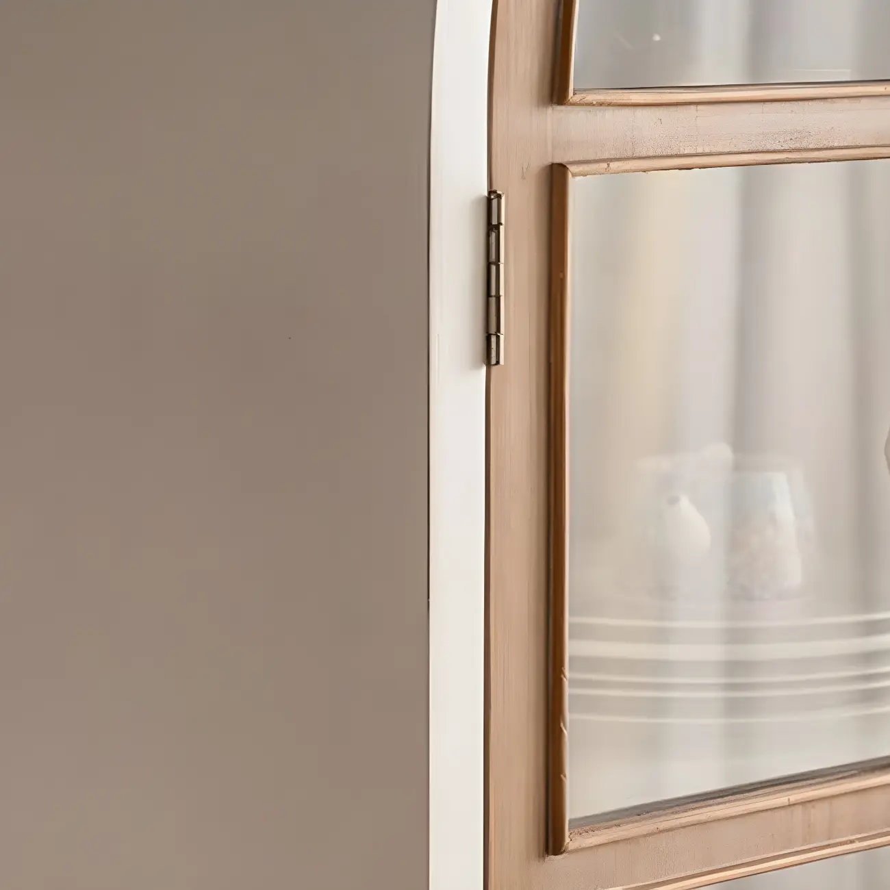 Elegant Pine Wooden Glass Display Cabinet for Dining Room Image - 8 | homeyfad