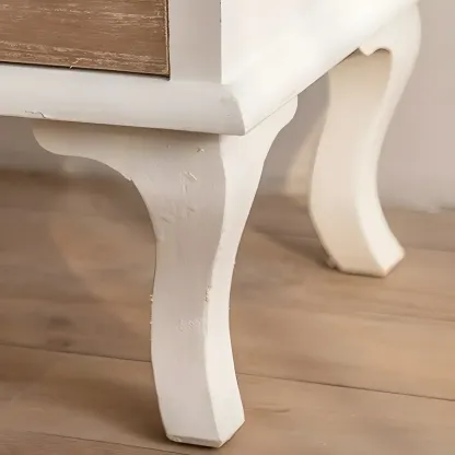 Elegant Pine Wooden Glass Display Cabinet for Dining Room Image - 11