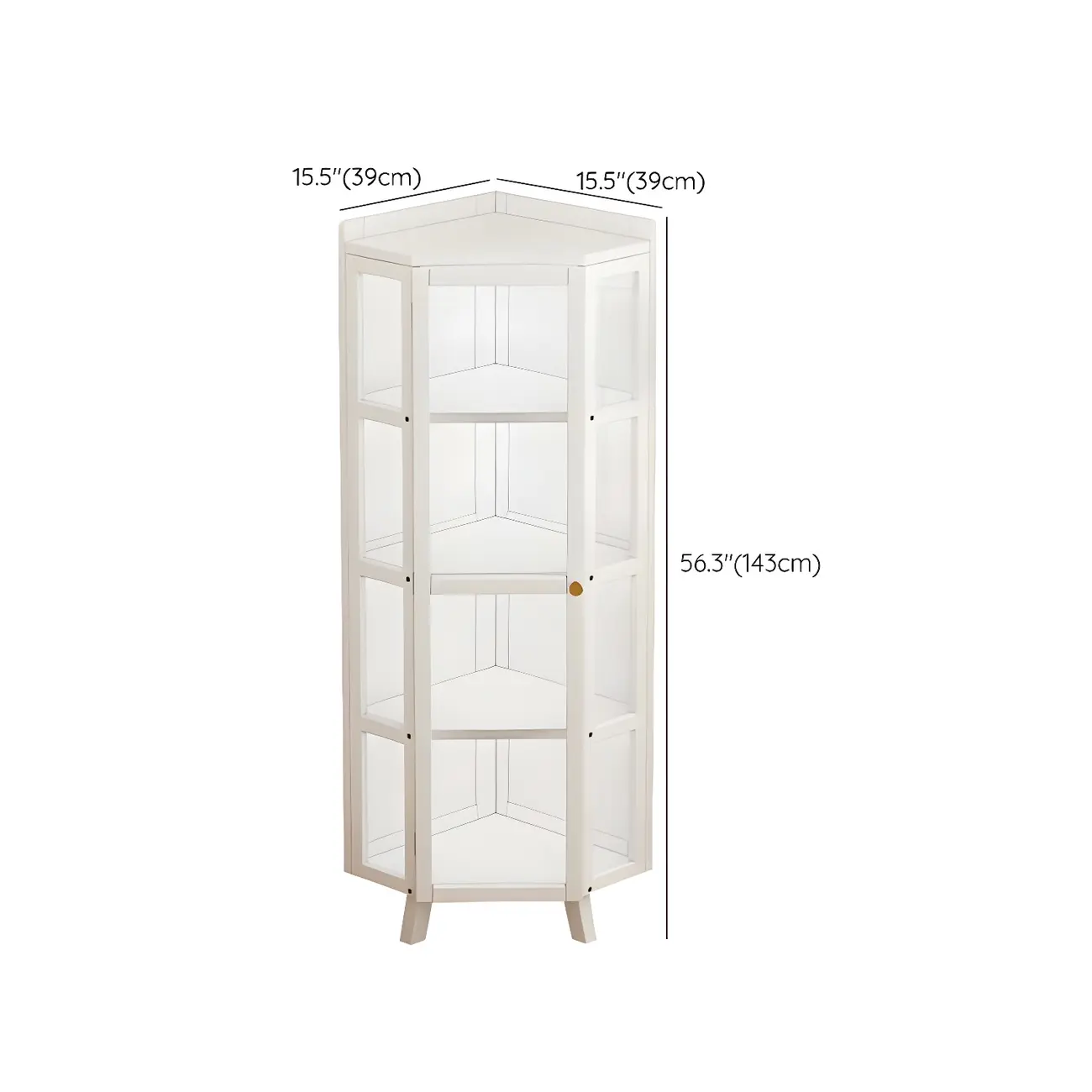 Multi-Shelf Bamboo White Corner Curio Cabinet Image - 12 | homeyfad