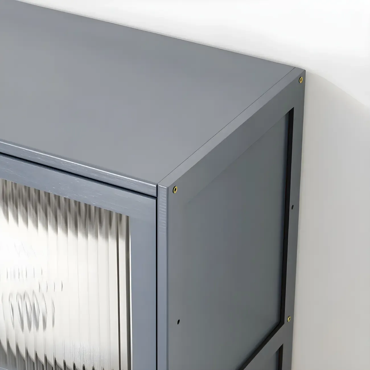 Stylish Steel Display Cabinet with Glass Doors for Kitchen Image - 16