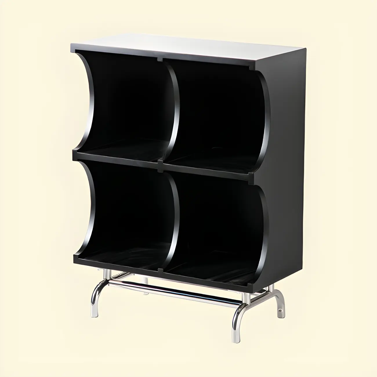 Elegant Wooden Display Cabinet with Open Storage for Kitchen Image - 9 | homeyfad