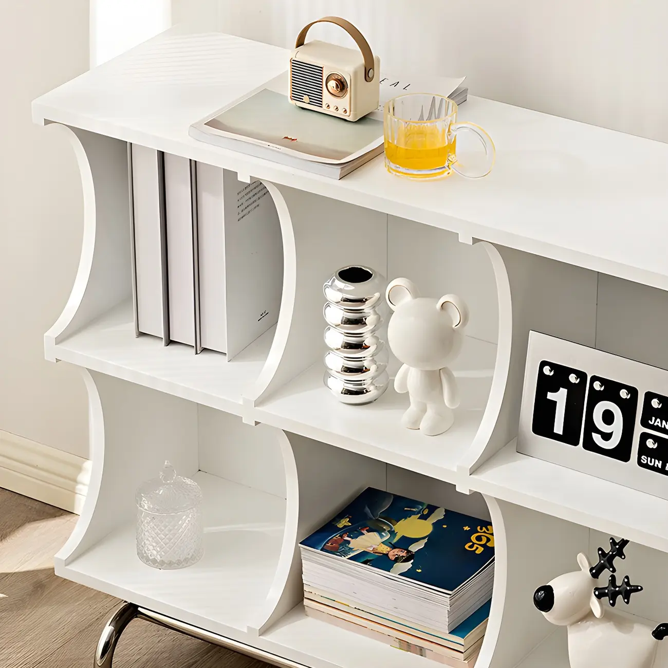 Elegant Wooden Display Cabinet with Open Storage for Kitchen Image - 12 | homeyfad