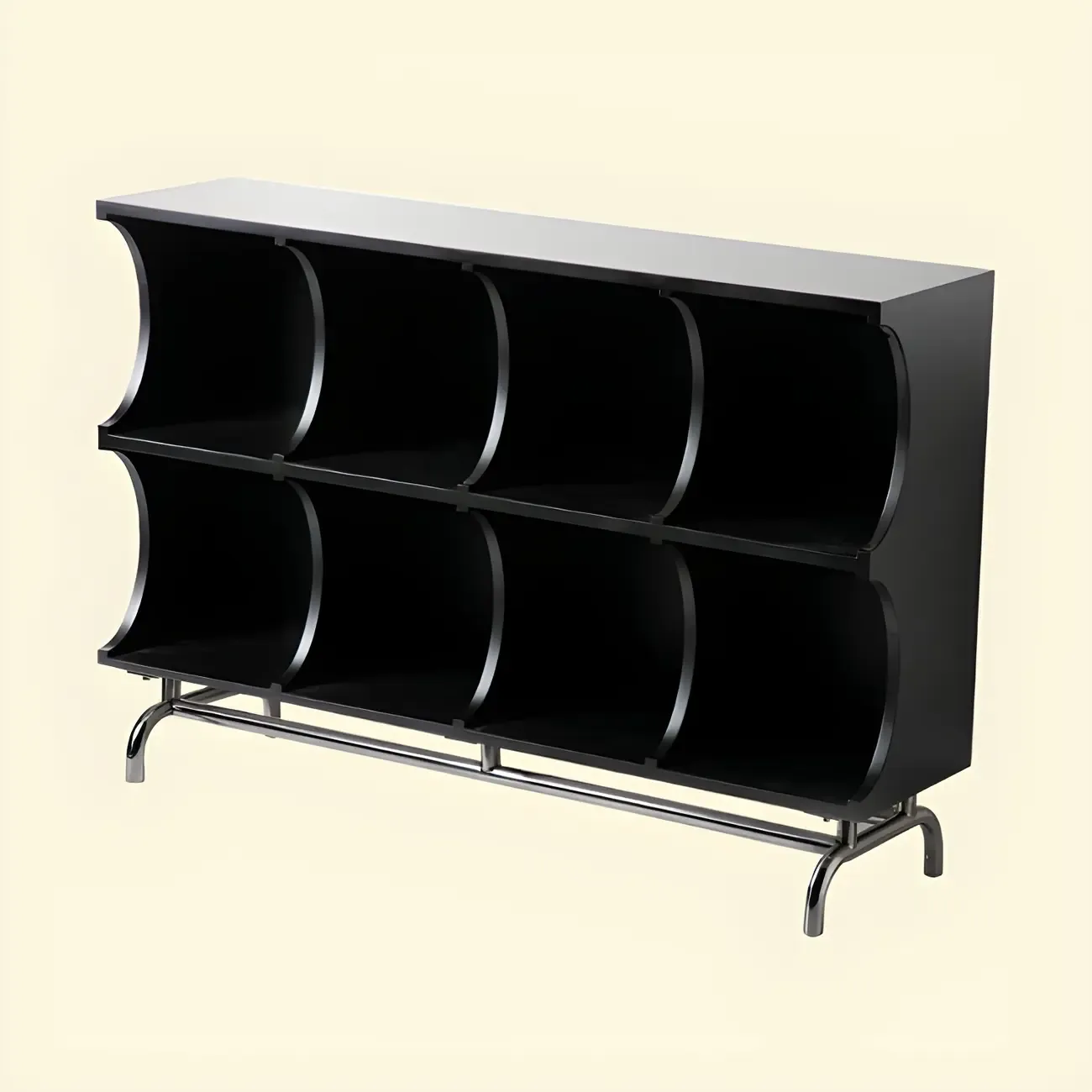 Elegant Wooden Display Cabinet with Open Storage for Kitchen Image - 13