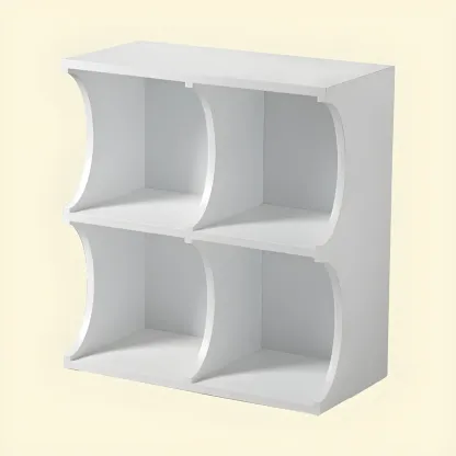 Elegant Wooden Display Cabinet with Open Storage for Kitchen Image - 15