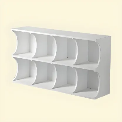 Elegant Wooden Display Cabinet with Open Storage for Kitchen Image - 19